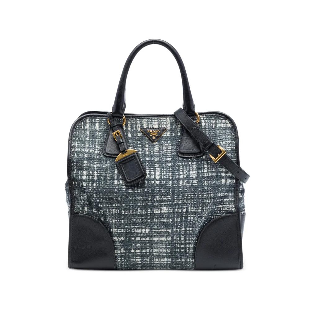 2010-2026 Saffiano Trimmed Tweed Lux Shopping Tote satchel 1