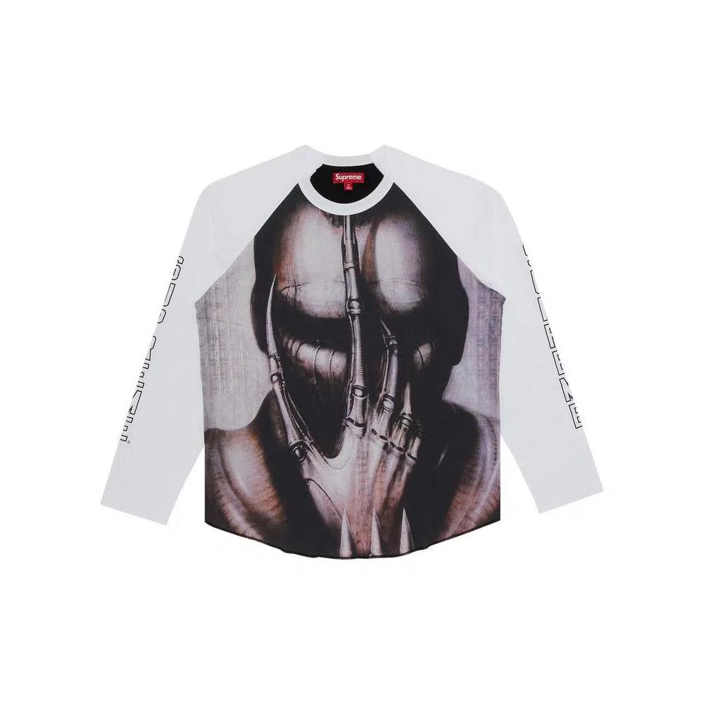 Футболки Supreme H.R. Giger Raglan Long-Sleeve Top 'White' 1