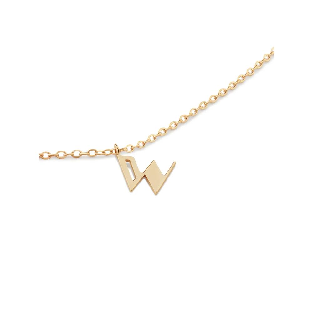 Колье из желтого золота с подвеской Initial W 2