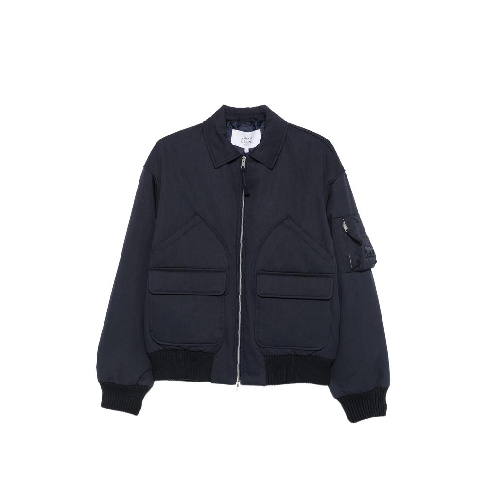 logo-patch bomber jacket 1