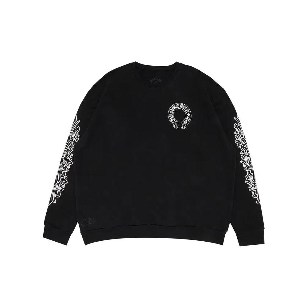 Свитеры Chrome Hearts Horseshoe Logo Crewneck Sweatshirt 'Черный' 1