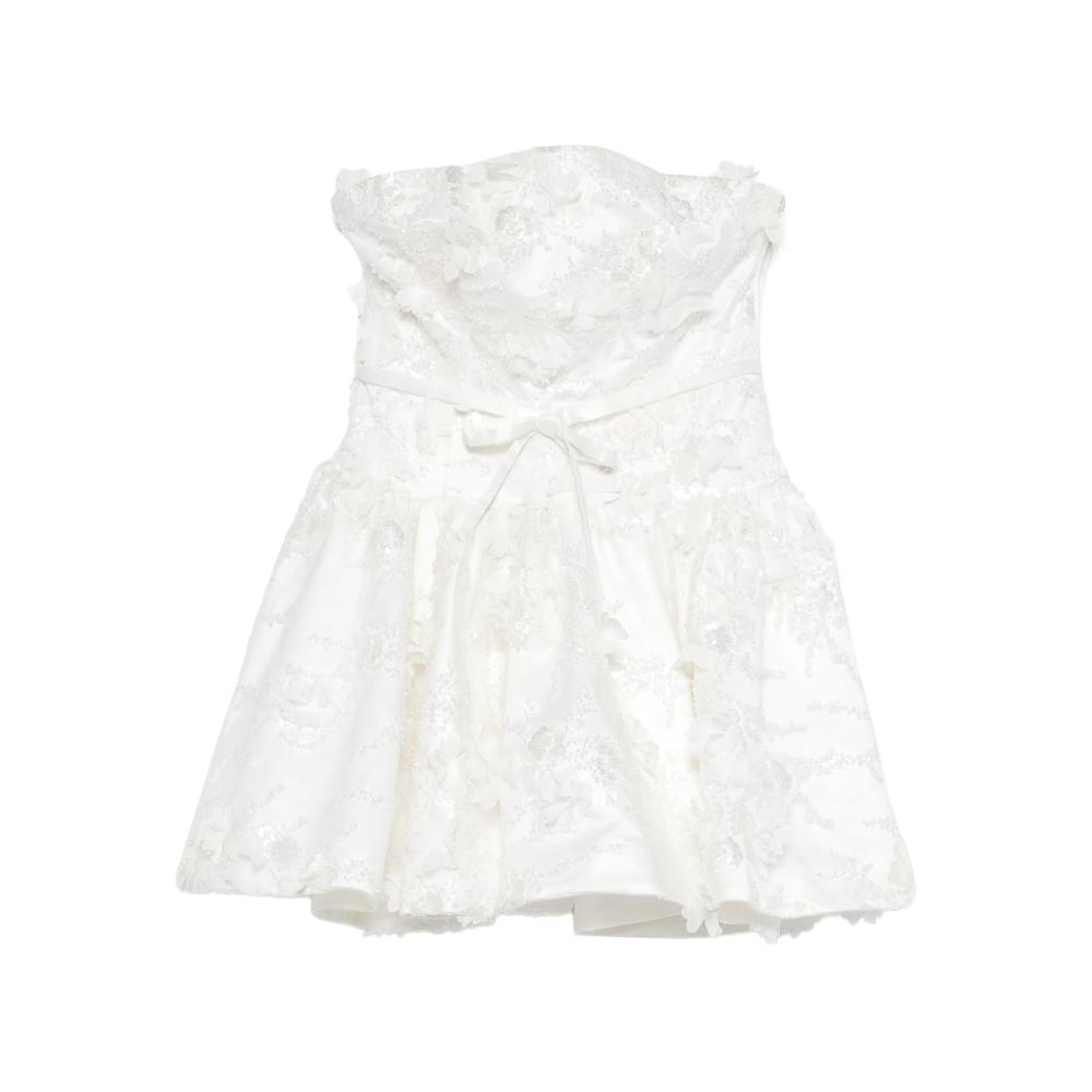 Платье мини с цветочной аппликацией 1