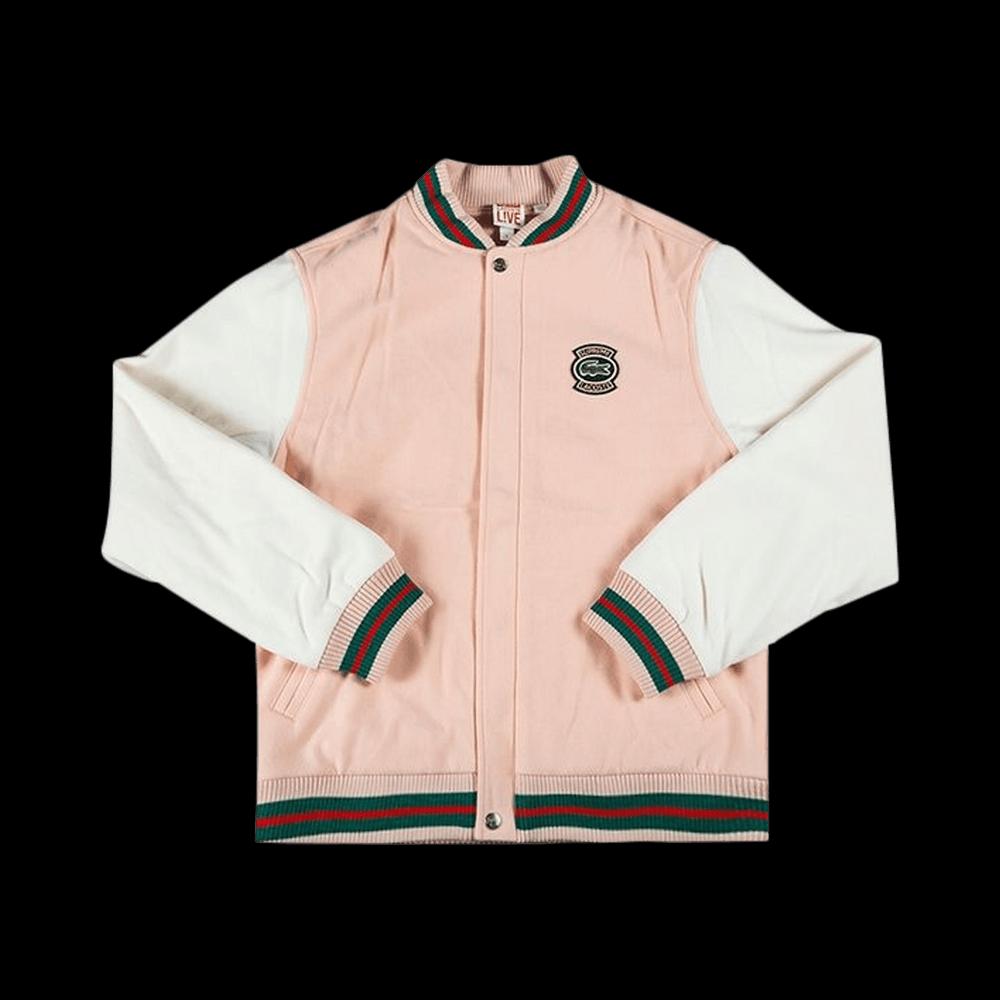 Куртки Supreme x Lacoste Wool Varsity Jacket 'Персиковый' 1