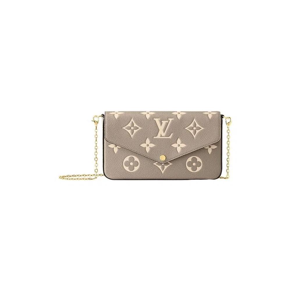 Клатчи Louis Vuitton Pochette Felicie 'Tourterelle Gray/Cream Monogram Embossed Empreinte Cowhide Leather' 1