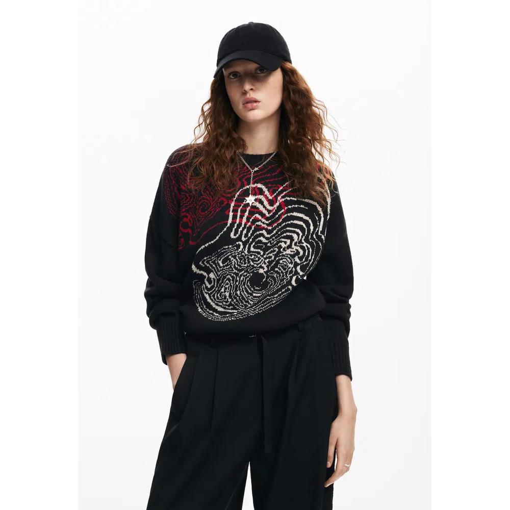 Вязаный свитер Desigual Woman с волнами 1