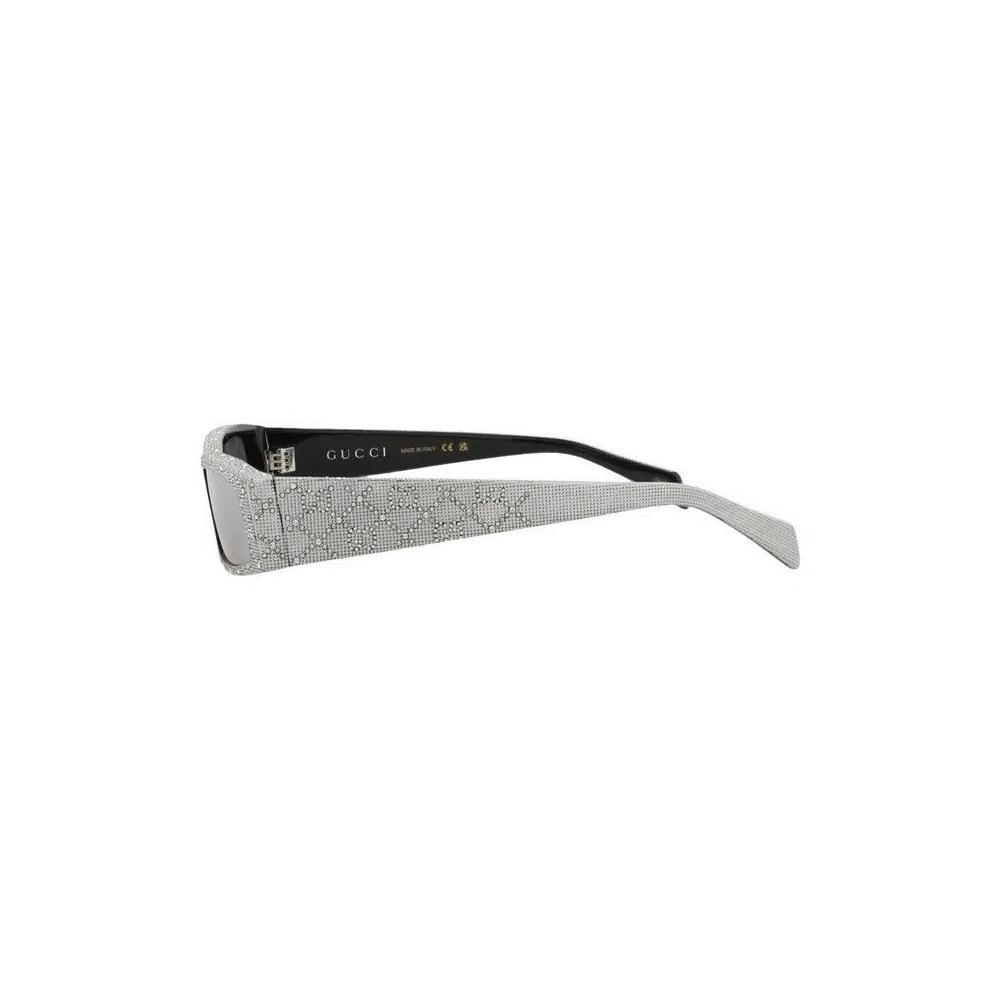 Gucci Square-Frame Recycled Acetate Sunglasses 'Черный/Серебристый' 3