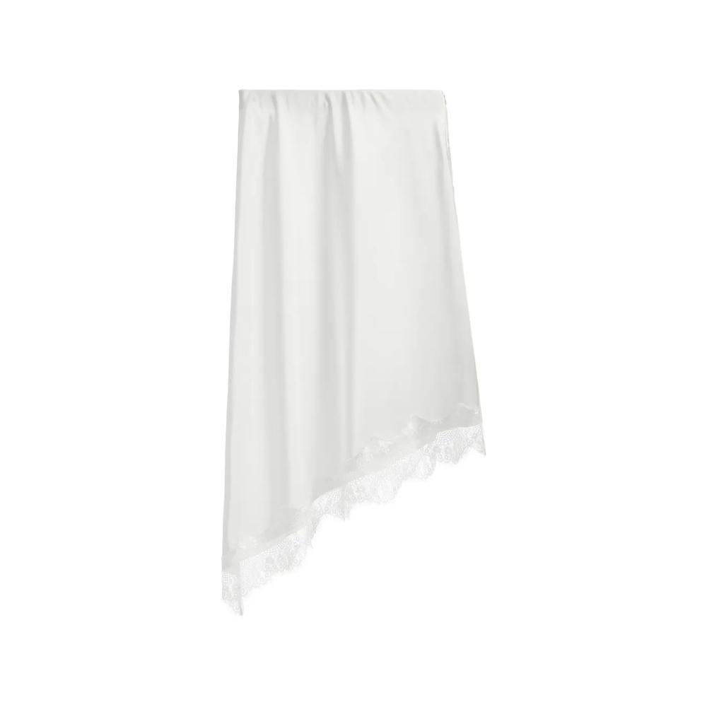 lace-trim asymmetric midi skirt 1