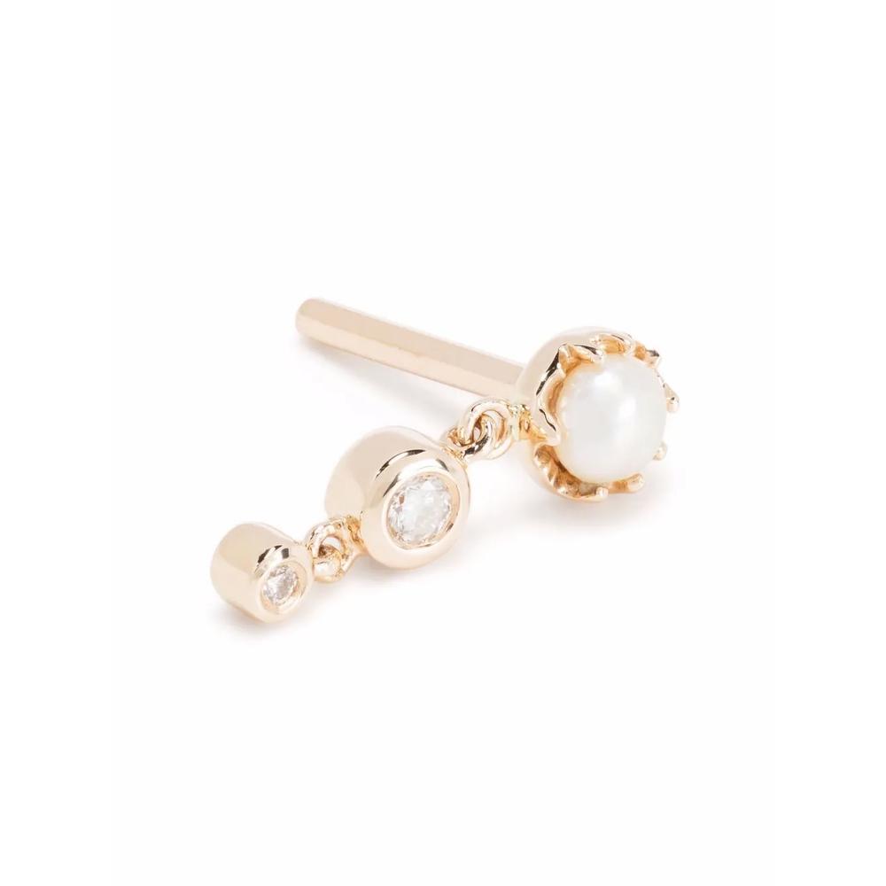 Серьга-гвоздик Lustre из желтого золота с бриллиантом 3
