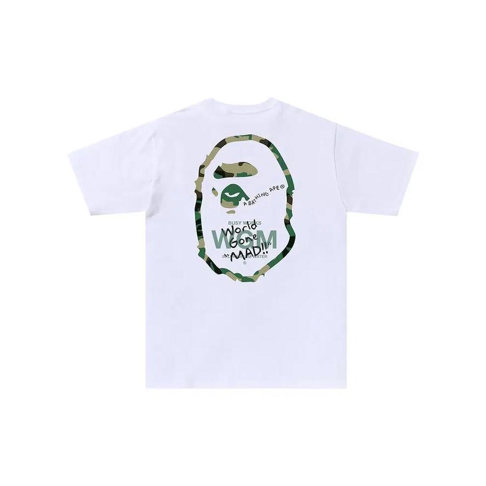 Футболки BAPE Woodland Camo WGM Ape Head Tee 'Белый' 2