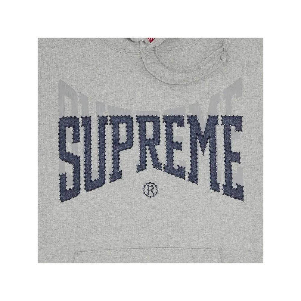 Худи Supreme Rhinestone Shadow Hooded Sweatshirt 'Heather Grey' 3