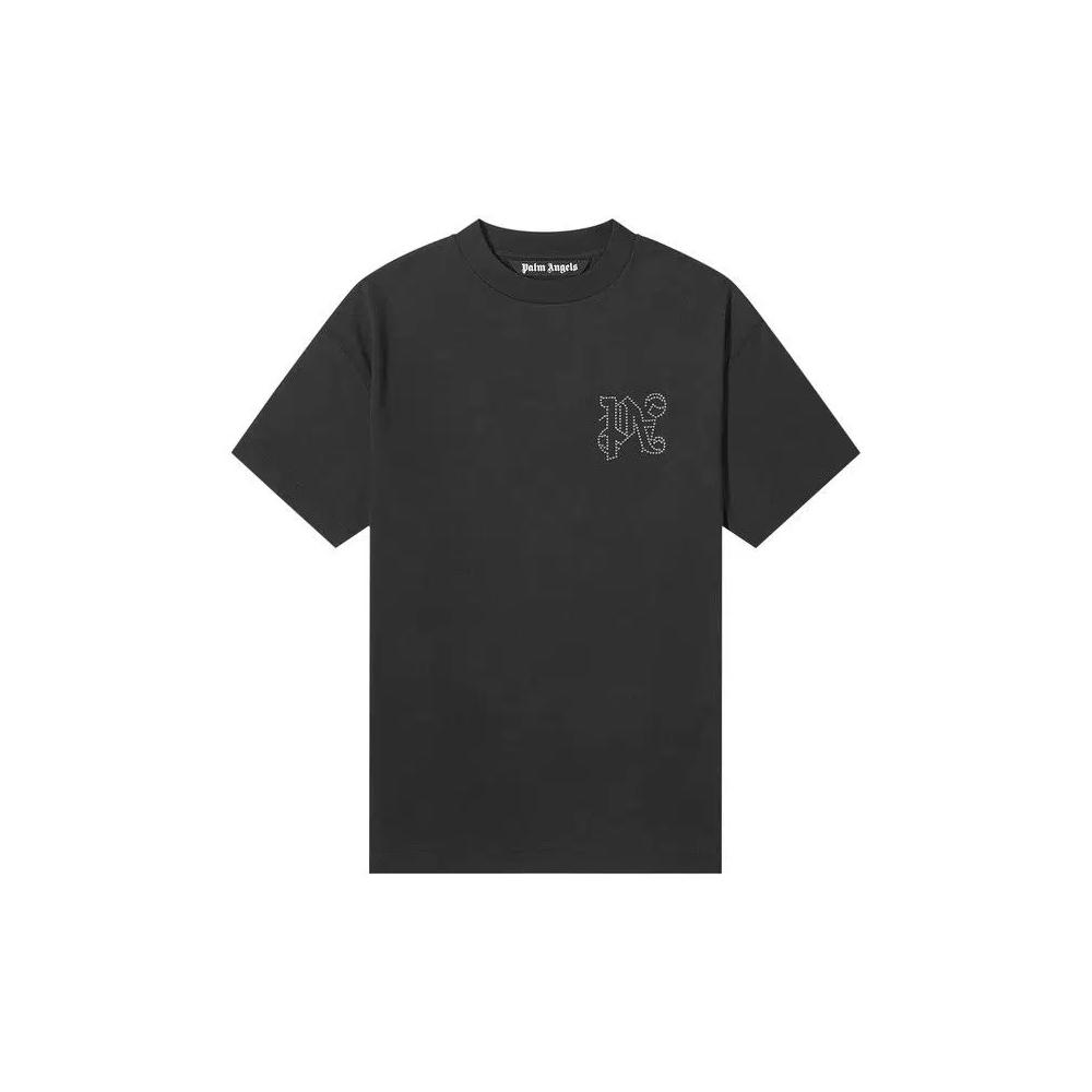 Футболки с коротким рукавом Palm Angels Monogram Stud Classic Tee 'Черный/Темно-серый' 1