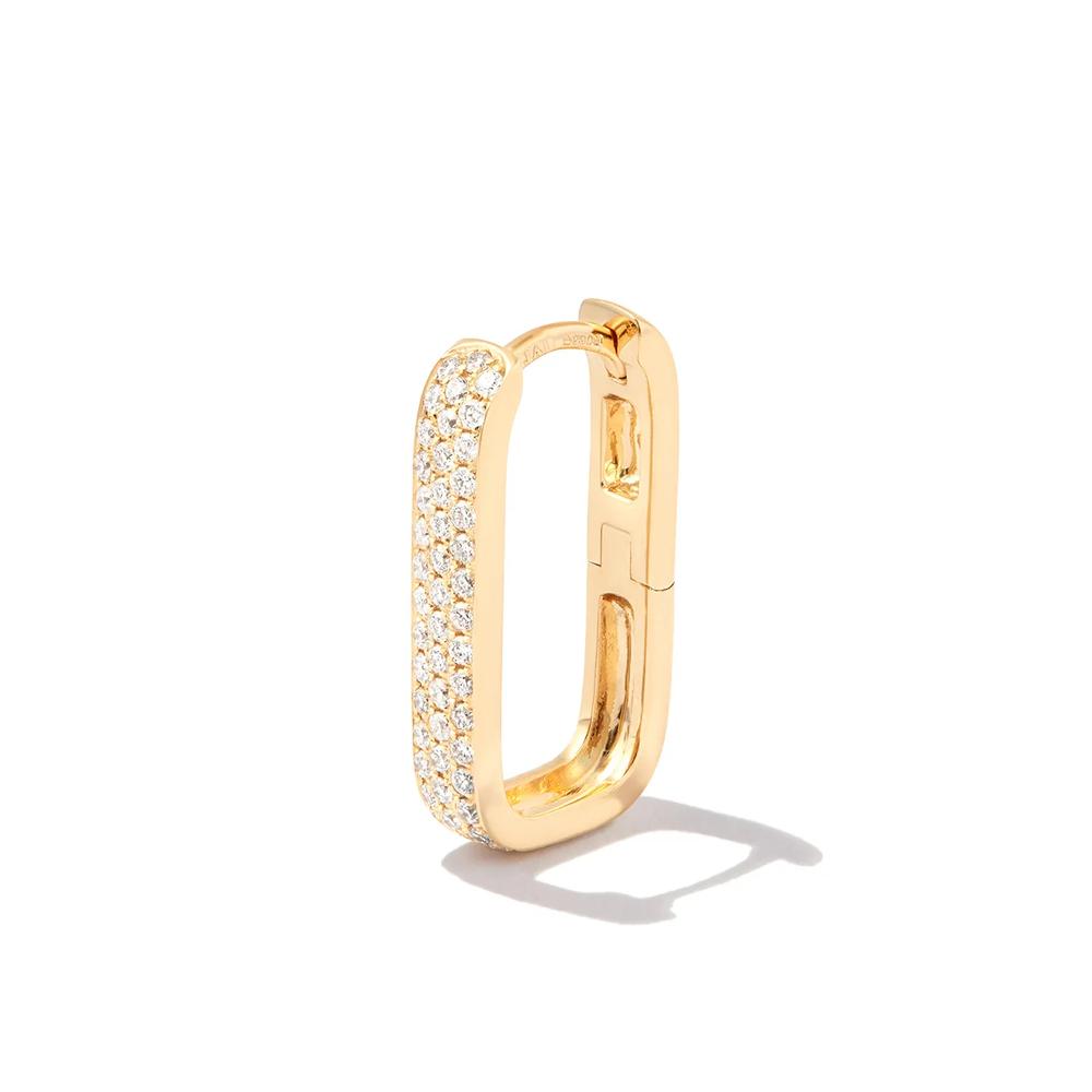 Серьга Mini Rectangle из желтого золота с бриллиантами 1