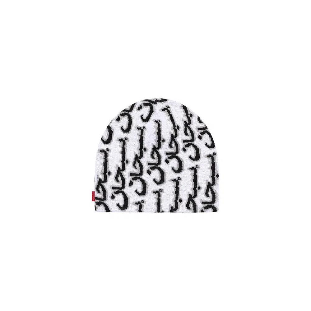 Шапка Supreme Arabic Jacquard Beanie 'Белый' 1