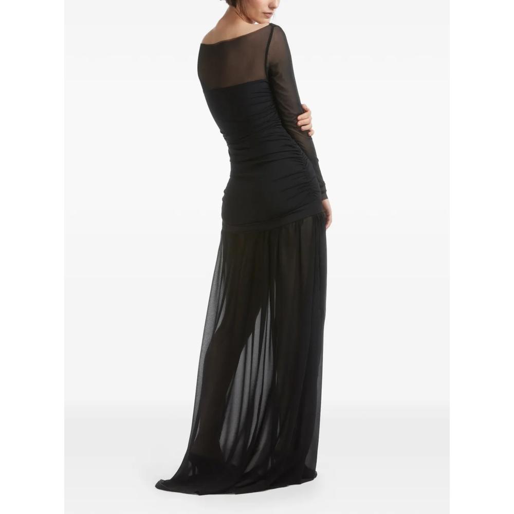 Вечернее платье с прозрачными рукавами 2