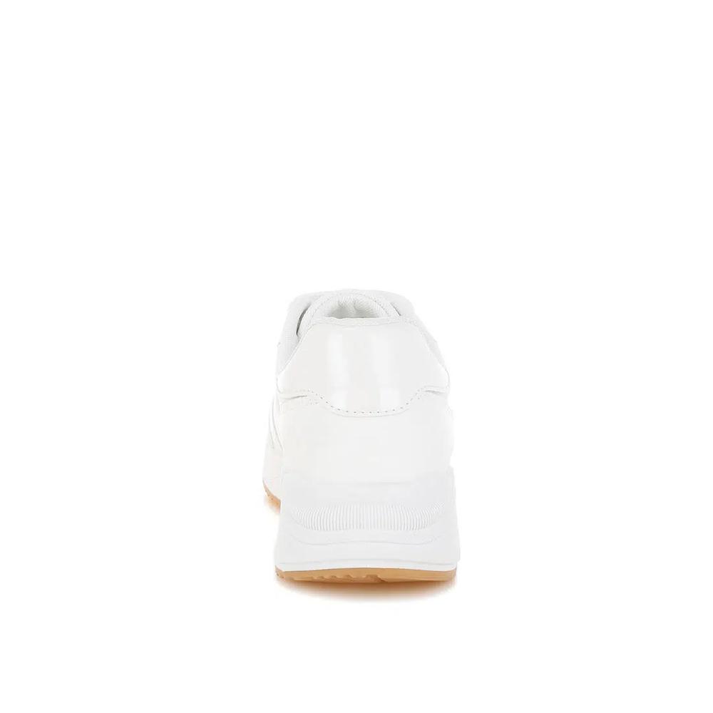 Chunky Mesh Lace Up Sneakers в белом цвете 5