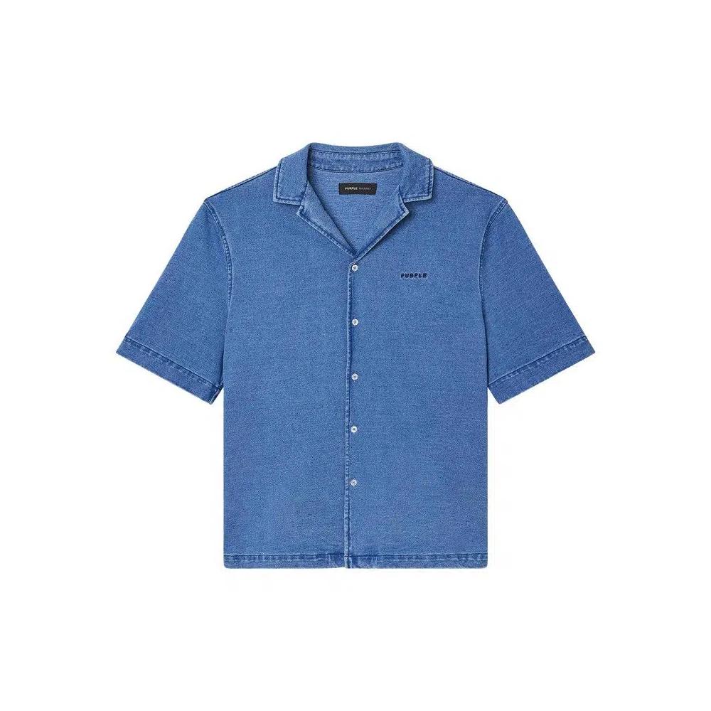 Топ PURPLE BRAND Knit Camp Shirt 'Blue' 1