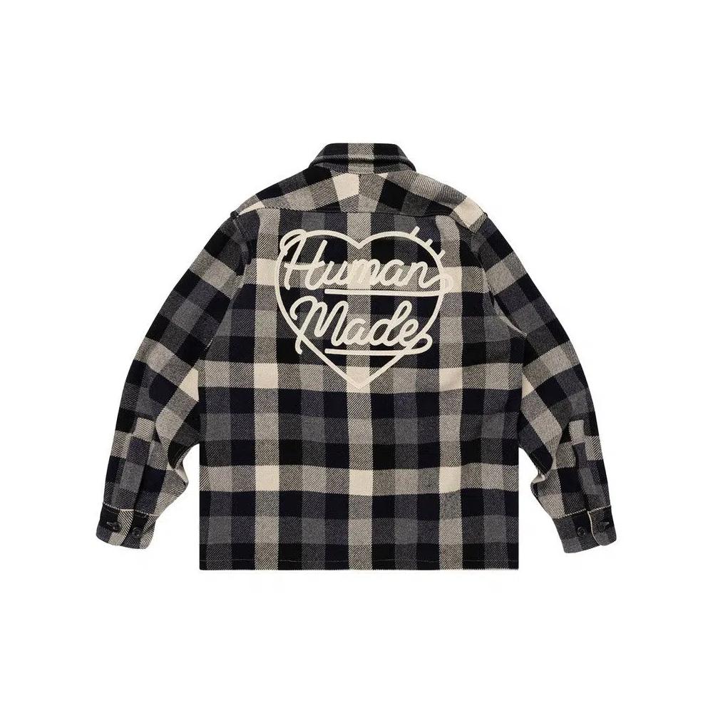 Фланелевые рубашки Human Made Wool Check Shirt Jacket «Black» 2