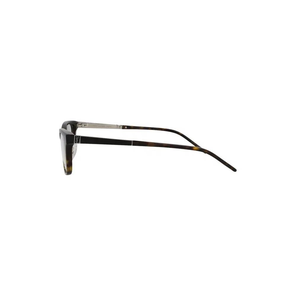 Очки Saint Laurent Square-Frame Acetate Optical Frames «Havana Silver Transparent» 3