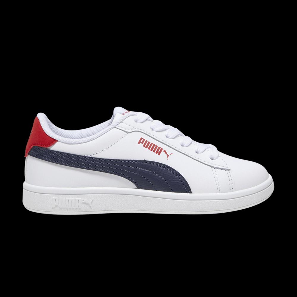 Кроссовки Puma Smash 3.0 Leather Big Kid «White Navy Red» 1