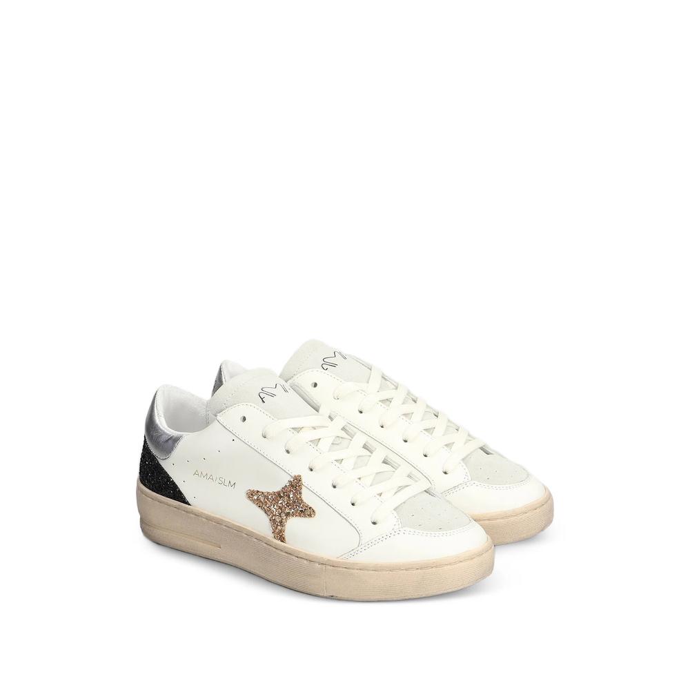 glitter-patch metallic-trim sneakers 2