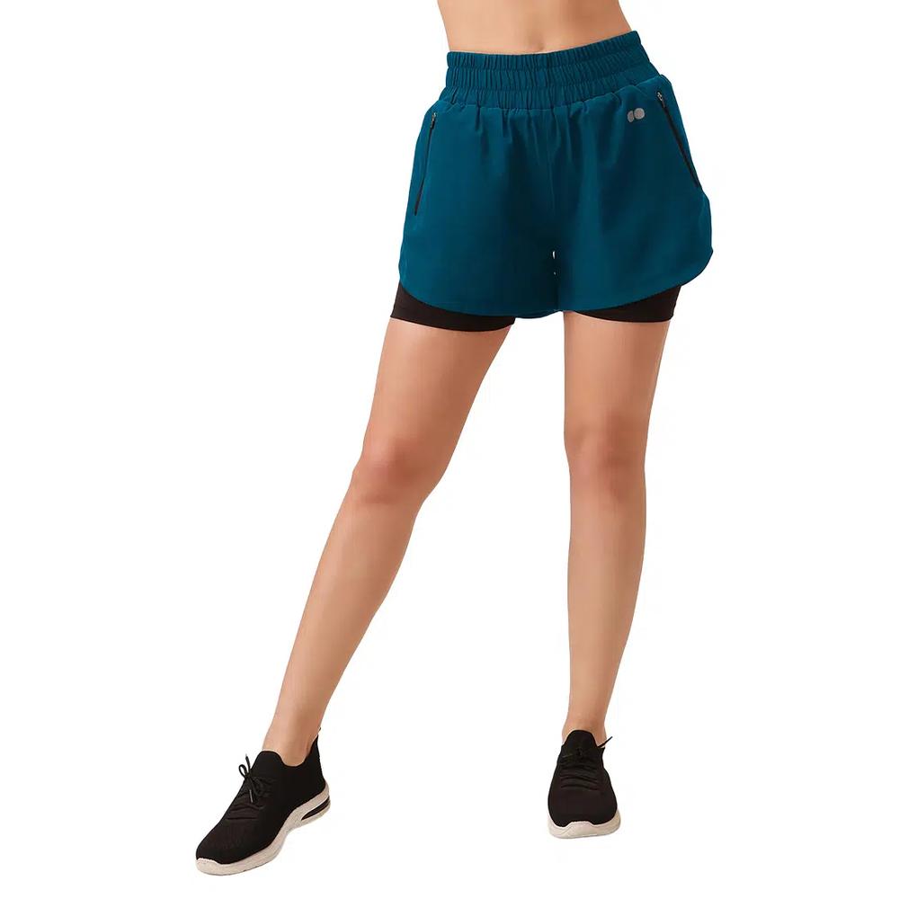 Шорты для бега Clovia Snug Fit Active High Rise в бирюзовом цвете 3