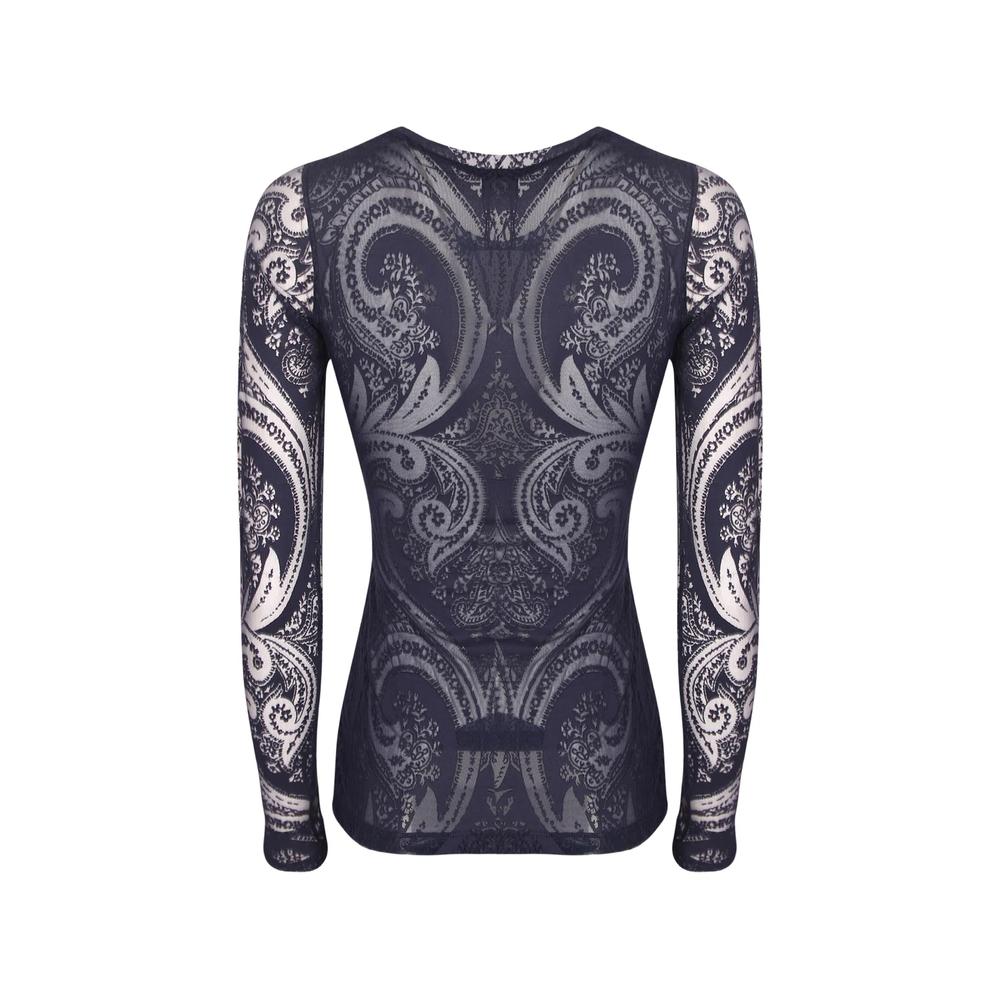paisley-print mesh long-sleeve T-shirt 2