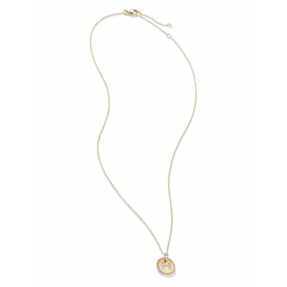 Колье H Initial Charm из желтого золота с бриллиантами 2