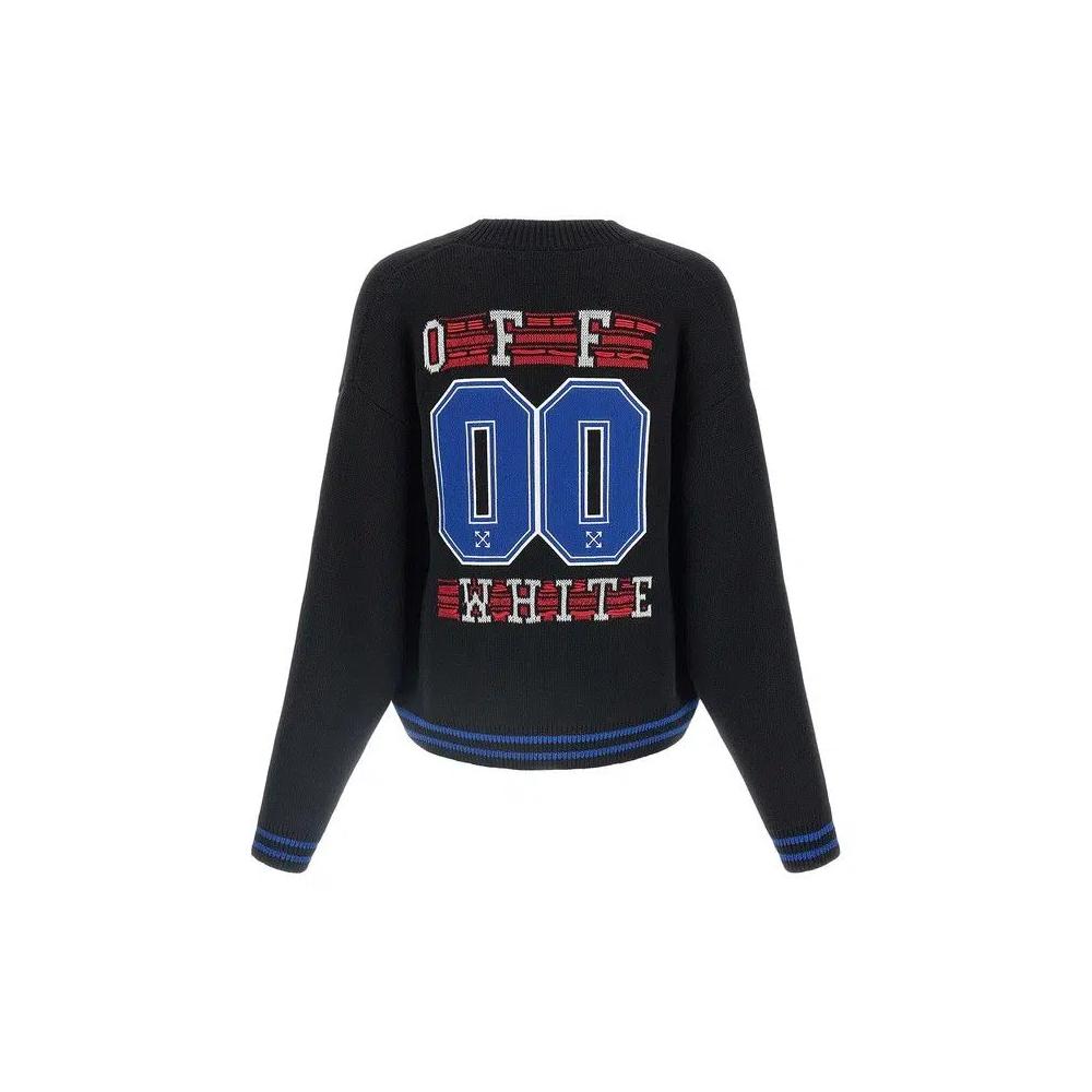 Кардиганы Off-White 00 Glide Diagonal Varsity Knit Cardigan 'Black/White' 2