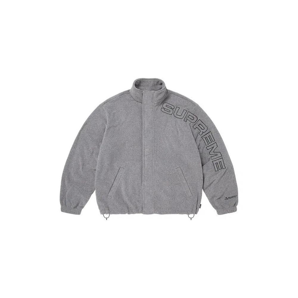 Jackets Supreme Spellout Embroidered Polartec Jacket 'Серый' 2