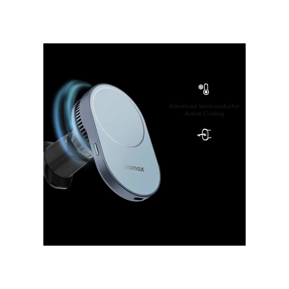 MOMAX 1-Move Qi2 25w Q.Mag магнитное беспроводное автомобильное зарядное устройство - серый 2