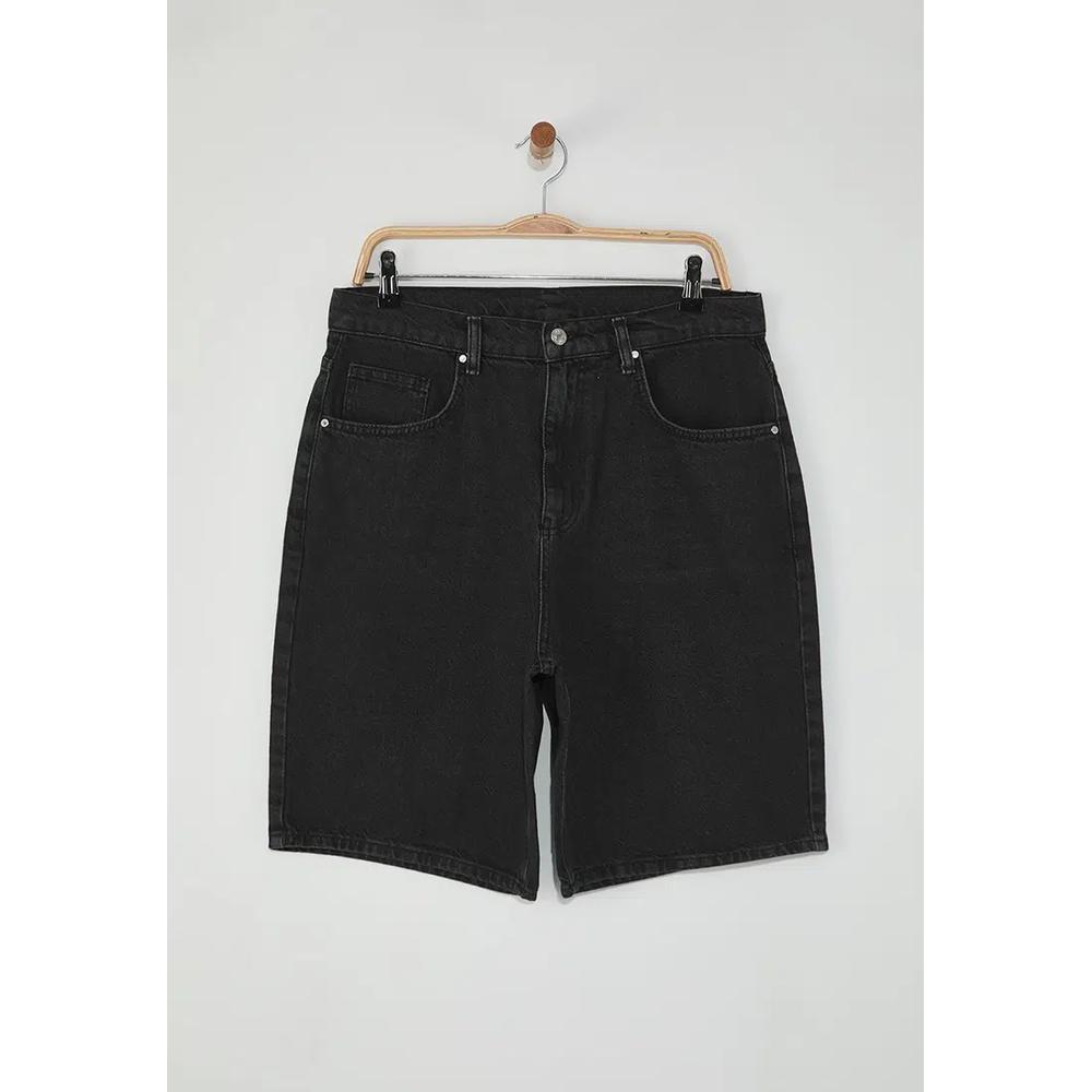 Черные свободные джинсовые шорты более устойчивые TMNSS25SR00054 5