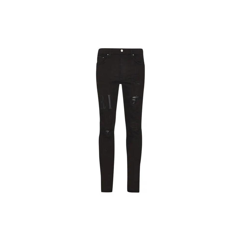 Джинсы Amiri Leather Core Logo Jean 'Black' 1