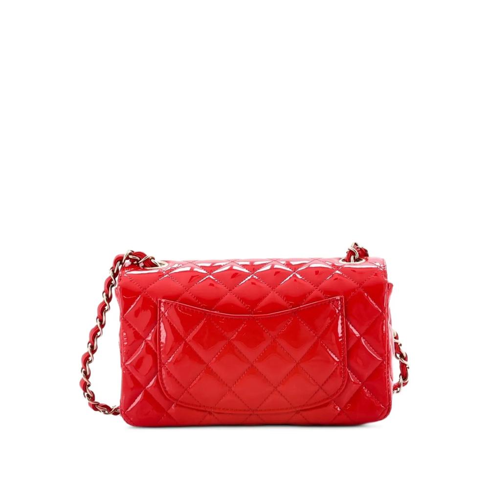 Стеганая мини-сумка через плечо Classic Single Flap Bag Quilted Patent 2