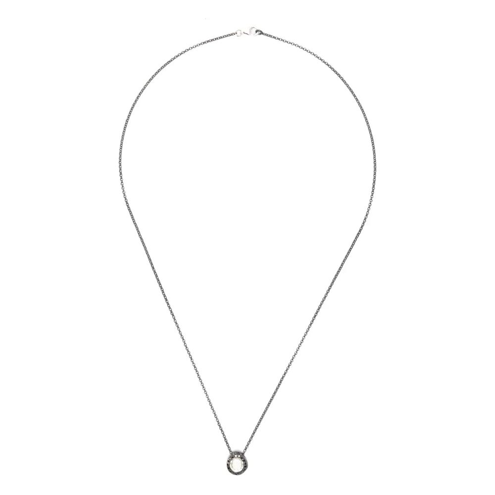 Серебряное колье с празиолитом и бриллиантами 1