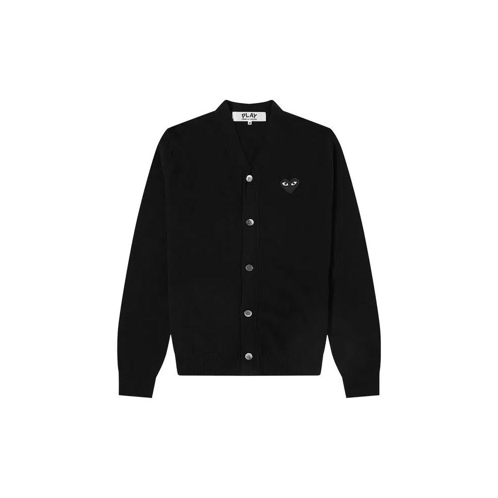 Кардиганы Comme des Garçons PLAY Heart Patch V-Neck Cardigan 'Черный' 1