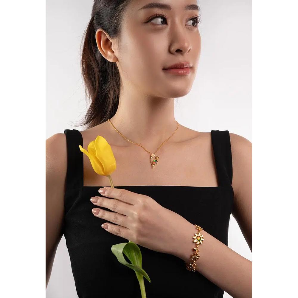 Amour Bloom Аммолит браслет 028 с золотым покрытием 3