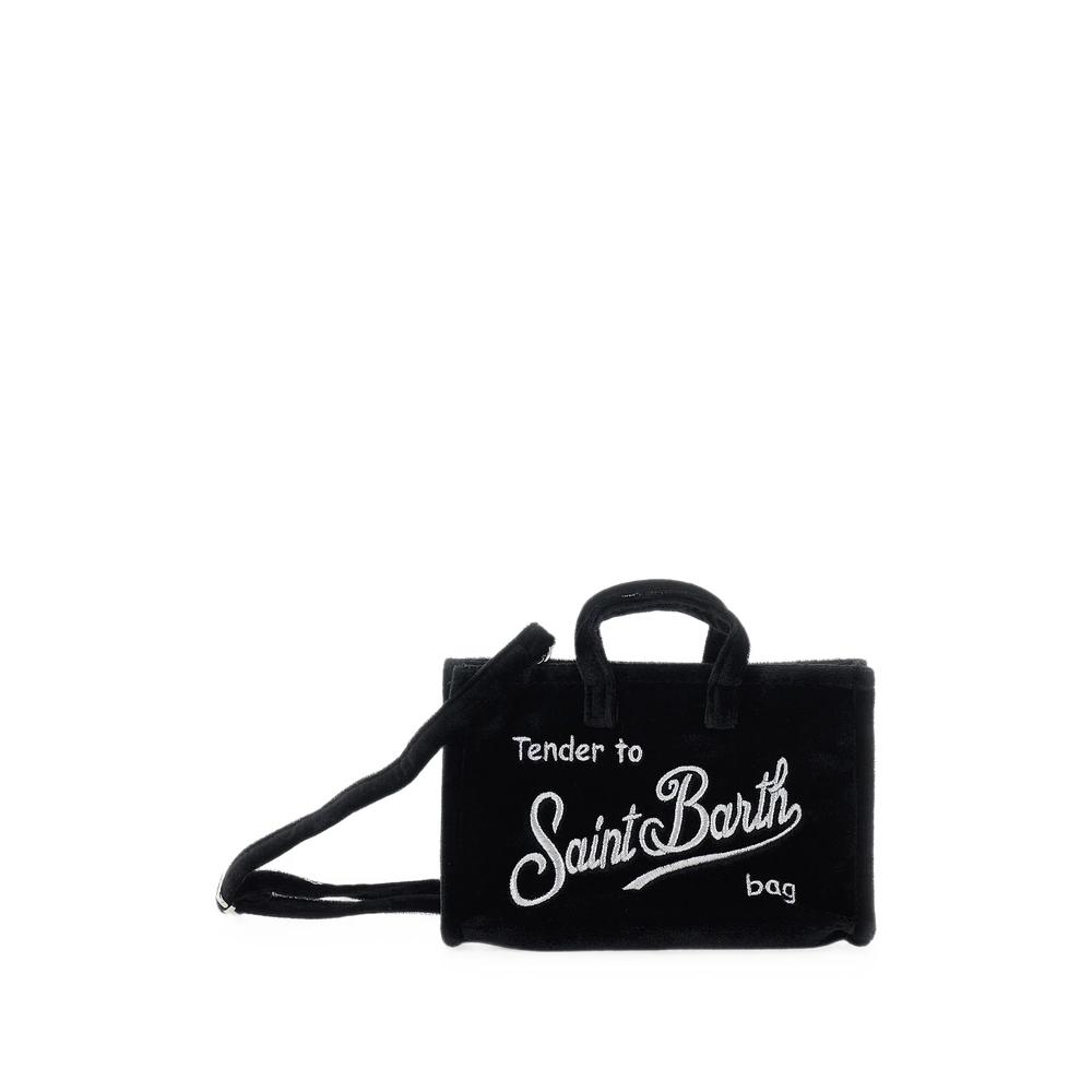 logo-embroidered velvet tote bag 2