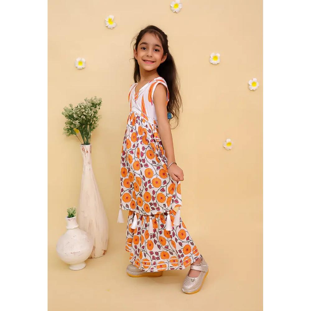 The Mom Store Narangi Девчачий Анаркали Курта Шарара Сет - Мульти 7
