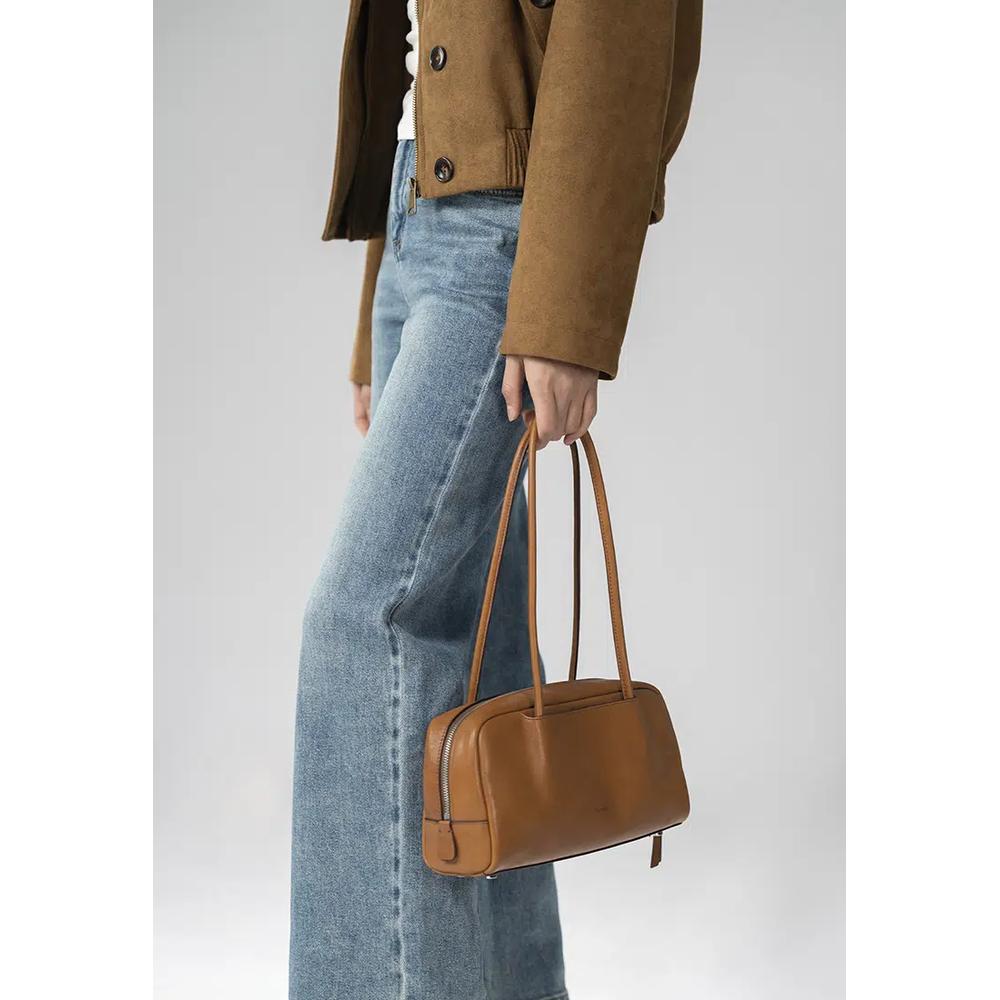 TONA Pocket East West Boston Bag — Веганская карамель 2