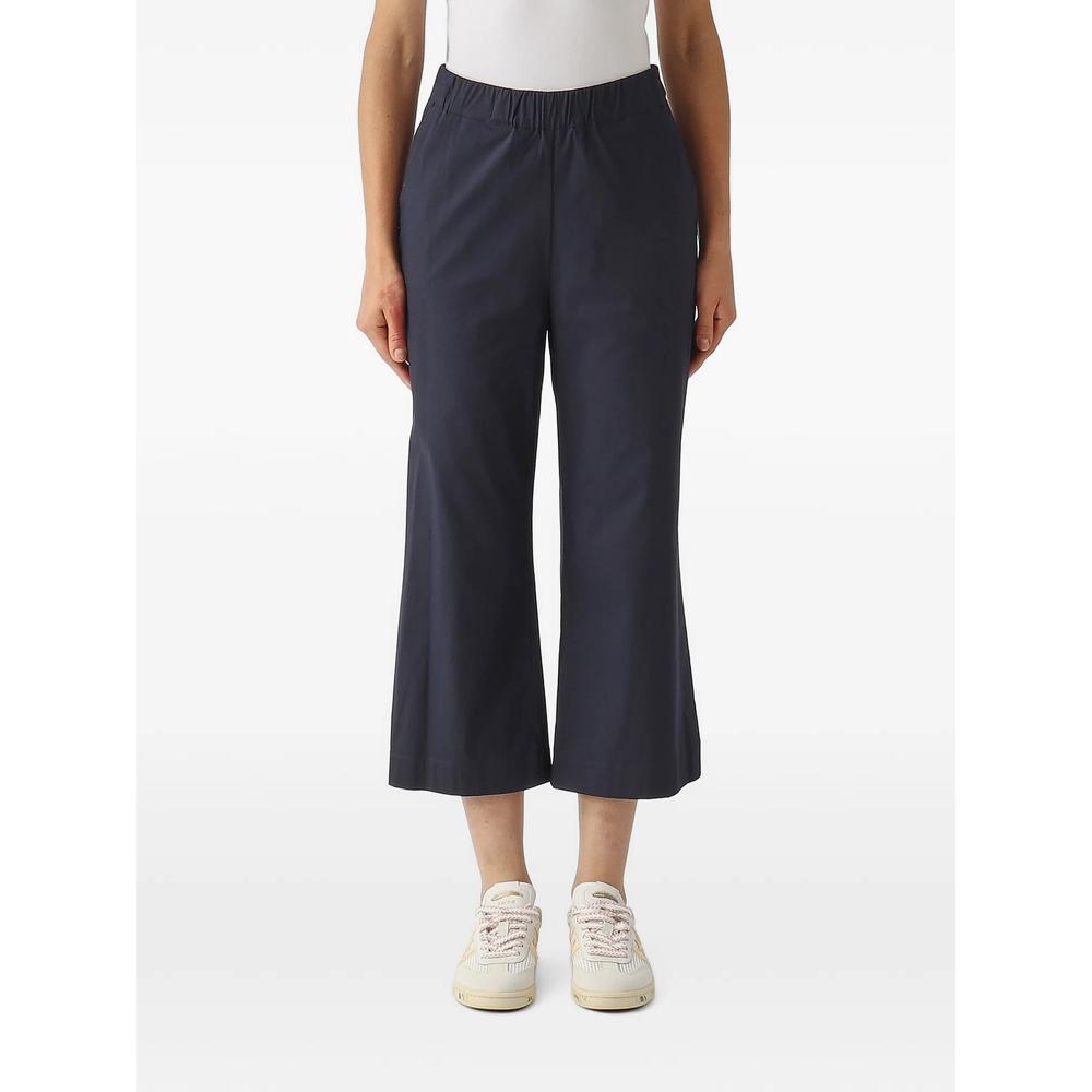 elasticated-waist cropped trousers 1