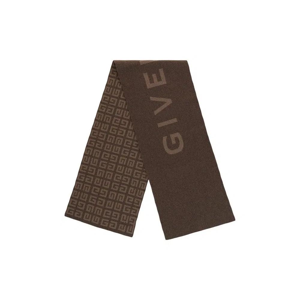 Шарфы Givenchy Reversible Logo Wool Scarf 'Темный бежевый' 2