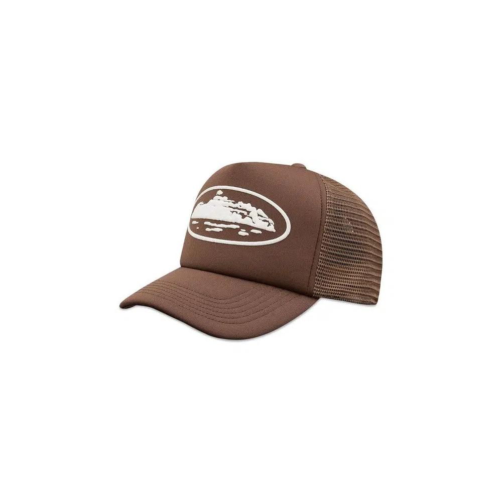 Бейсболки Corteiz Island Puff Print Trucker Hat 'Brown' 1