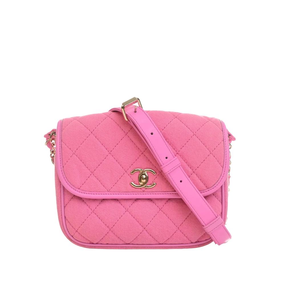 Маленькая сумка через плечо CC Quilted Denim Messenger Flap (2021 год) 1