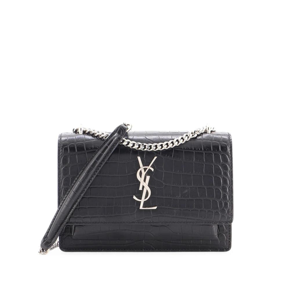 Sunset Chain Wallet Crocodile Embossed Leather crossbody bag 1