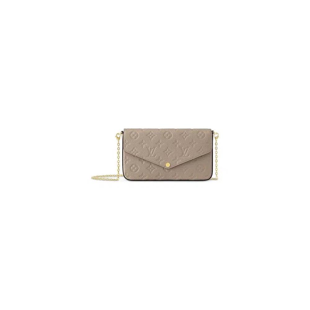 Сумки через плечо Louis Vuitton Pochette FéLicie 'Tourterelle Beige Monogram Embossed Empreinte Cowhide Leather' 1