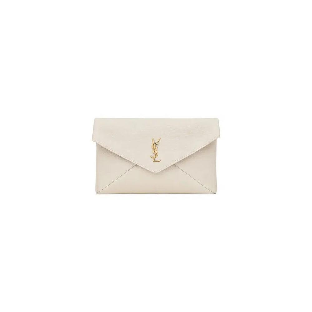 Косметички Saint Laurent Cassandre Large Envelope Pouch 'Мягкий кремовый' 1