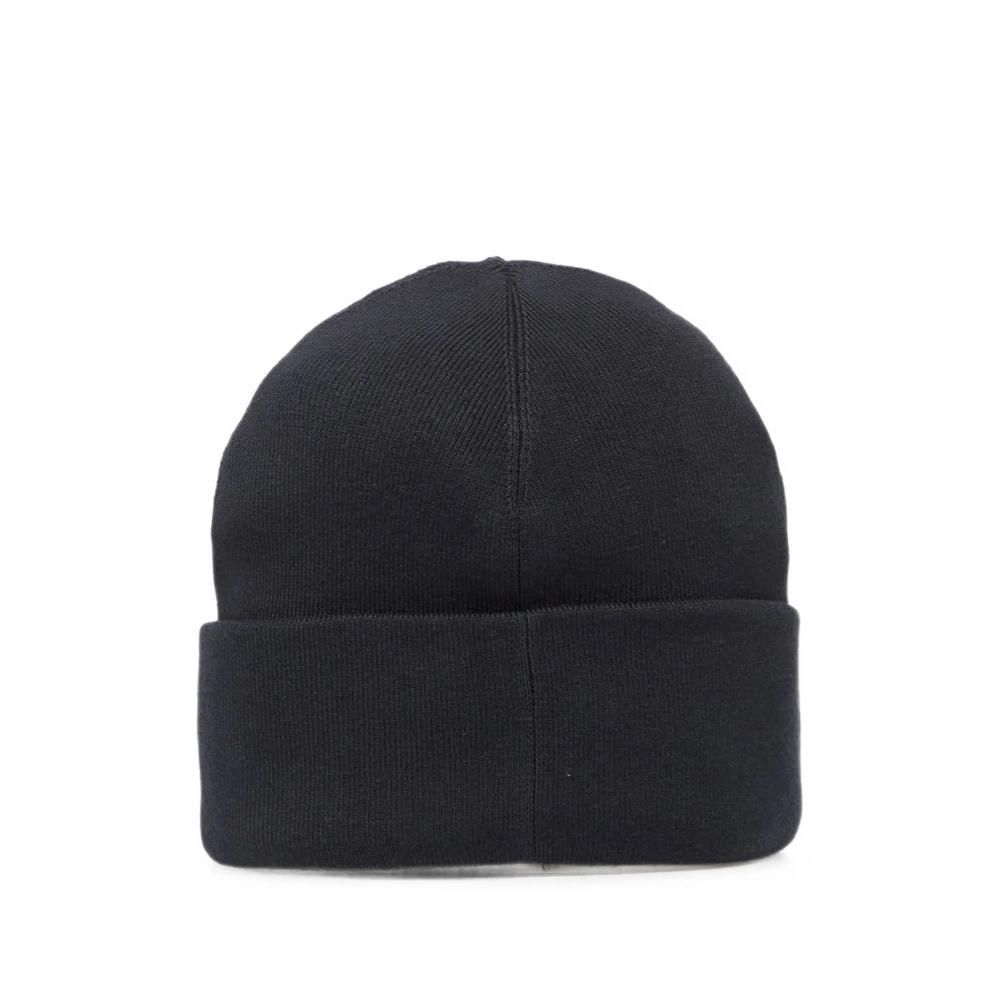 logo-embroidered turn-up beanie hat 2