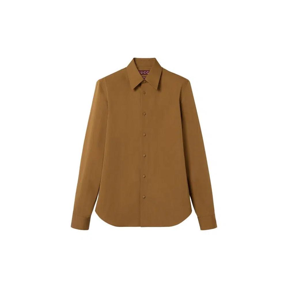 Рубашка на пуговицах Gucci Heavy Poplin Shirt 'Classic Biscuit' 1