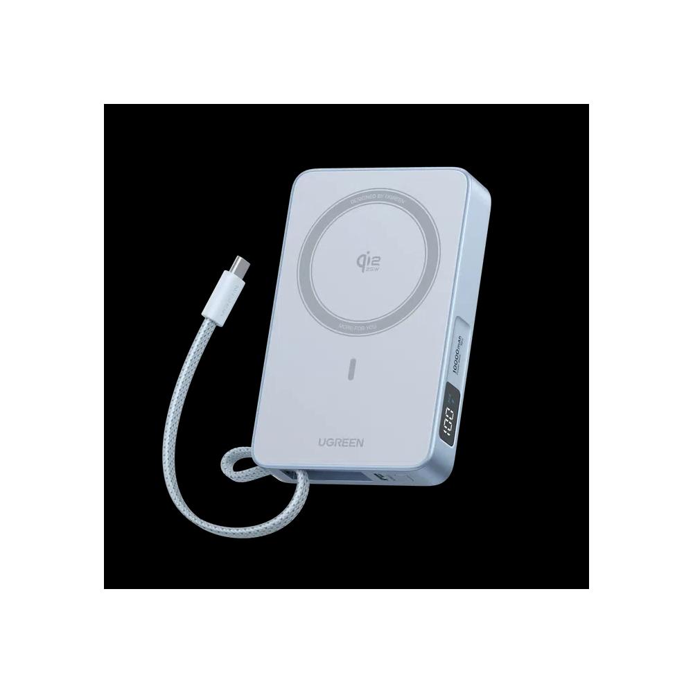 UGreen MagFlow 10000mAh 25W магнитное беспроводное зарядное устройство с MagSafe / Qi2.2 магнитный беспроводной повербанк 1