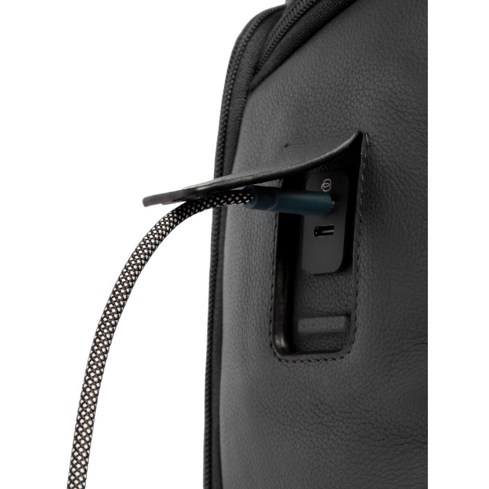 logo-embossed leather backpack 5